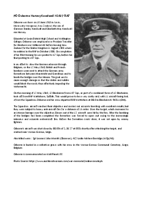 A preview of a PDF biography for Keedwell, Osborne Harvey